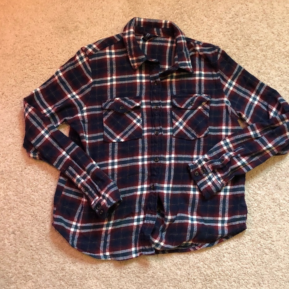 NWOT Forever 21 Plaid Button-down - Picture 2 of 4